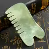 Instrument de masaj din jad natural, Gua Sha îngrijire completă pentru tot corpul, 90 mm verde
