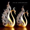 Lebede aurii, decorațiune feng shui pentru dragoste, cuplul elegant, 28 cm