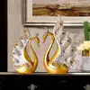 Lebede aurii, decorațiune feng shui pentru dragoste, cuplul elegant, 28 cm