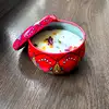 Lumanare parfumata naturala forest, cutie metal refolosibilă 80g, rosu