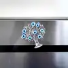 Magnet frigider copacei decorativi cu ochiul magic albastru, popular ca Ochiul Horus simbol de protectie, 5 cm argintiu