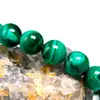 Set bratara Malachit felicitare personalizata, piatra succes in afaceri, din pietre semipretioase rotunde, elastica verde