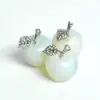 Mar Cuart Opal, piatra semipretioasa, pentru protectie, crenguta cu strasuri 4 cm, alb