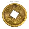 Monede chinezesti, amulete feng shui pentru bogatie, metal auriu vintage 19 mm