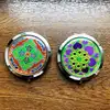 Oglinda de buzunar cu Mandala Verde, dublă, 7 cm