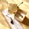 Pandantiv Ochi de Tigru, piatra câștigurilor și  dorințelor, cristal natural în formă de picătură maro, 30 cm
