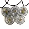 Pandantiv 8 simboluri norocoase, amuletă feng shui de atragerea bunăstării, colier cu șnur unisex argintiu
