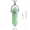 Pandantiv Jadeit, piatra prosperități, cristal natural hexagonal 34 mm dublu vârf verde