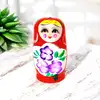 Matrioska, papusi rusesti pentru prosperitate, nunațe roșu roz11 cm