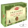 Conuri parfumate Patchouli, gama profesionala HEM,aroma fresh și orientală, 10 conuri (25g) aromaterapie suport metalic inclus
