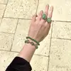 Inel Aventurin, piatra prosperității forma dreptunghiulara 2 cm verde, reglabil