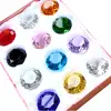 Set 12 piatra dorințelor, cristale Feng Shui de prosperitate și noroc, formă diamant k9 45 mm multicolor