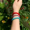 Set bratara Turcoaz cu felicitare personalizata, piatra de protectie si fericire, femei bărbați elastica verde