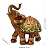 Elefant cu trompa in sus, statueta pentru bogăție, 2 modele auriu și maro