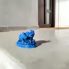 Rinocer si elefant, obiect feng shui de protectie de tradari, jafuri si accidente, statueta albastru 10 cm