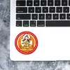 Sticker Victorie Manjushri Buddha pentru succes la examene și carieră, autocolant roșu 5 cm