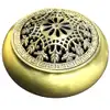 Suport conuri parfumate model floare de crin, set vas arzator pentru tamaie si spirale, metal bronz premium