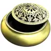 Suport conuri parfumate model floare de crin, set vas arzator pentru tamaie si spirale, metal bronz premium