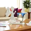 Candela din sticla pentru ulei si ingeras, pentru masa, diverse culori, 14.5 cm