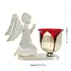 Candela din sticla pentru ulei si ingeras pentru masa, diverse culori, 14,5 cm