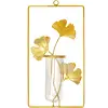 Vază decorativă dreptunghiulară, din metal și sticlă, decor perete