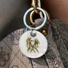 Zodia Gemeni breloc chei, pandantiv sidef alb, personalizat cu semn zodiacal, 30 mm