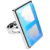 Inel Opal, piatra stabilității translucidă dreptunghi 3 cm, reglabil