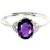 Inel Ametist, piatra fericirii 8 mm oval mov ajustabil