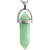Pandantiv Jadeit, piatra prosperități, cristal natural hexagonal 34 mm dublu vârf verde