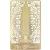 Cardul intelepciunii cu pagoda cu 13 nivele, amuleta pentru creativitate si potentarea talentului cu mantre, metalic auriu