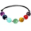 Bratara 7 chakre, pietre semipretioase si argint 925, reglabila unisex multicolor