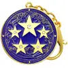 Breloc 5 stele, amuleta norocoasa, metal calitate albastru