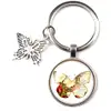 Breloc Fluture, amuletă feng shui pentru dragoste și libertate, metal solid argintiu 5 cm