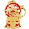 Breloc Tai Sui, amuletă feng shui de protecție împotriva suferințelor și atragerea beneficiilor pe plan financiar, metal roșu cu auriu