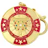 Breloc Big Fortune, amuletă feng shui pentru câștiguri și succes, metal auriu cu roșu 11 cm
