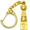 Breloc pagodă cinci elemente, amuletă feng shui de protecție de pierderi financiare și ghinion în dragoste, metal auriu 8 cm