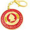 Breloc Ratnasambhava Buddha, amuletă feng shui pentru înțelepciune și bogăție, metal roșu 10 cm