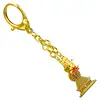 Breloc Stupa Kalachakra și silaba hum pe lotus, amuletă feng shui de protecție și vindecare, metal auriu