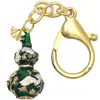 Breloc  Wu Lou cu cocori, amuletă feng shui pentru sănătate și armonie în familie, metal verde 8.5 cm