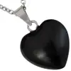 Pandantiv Onix, piatra siguranței și a încrederii, cristal natural în formă de inimă negru 25 cm