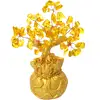 Copacul banilor Citrin, obiect feng shui pentru bogăție și succes cu pietre semiprețioase,18 cm 