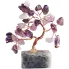 Copacei decorativi Ametist, piatra divinitatii si iubirii, copacel Feng Shui din cristale pe suport de piatra, 8 cm mov 