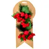 Set Decoratiune Craciun din brad artificial, frunze si bobite de scorus cu globuri rosii, cleme 2 bucati, 10 cm
