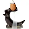 Fântână Semilună mini, suport aromaterapie pentru conuri backflow, ceramică negru 5 cm