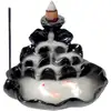 Fântână Pești, suport de aromaterapie cu 2 conuri backflow, ceramică 7.5 cm negru
