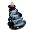 Fantana fum backflow floare, suport ardere conuri, fantana de camera ceramica negru