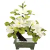 Copac pietre semipretioase Jad cu 3 bujori mari, floarea dragostei, copac feng shui 30 cm verde
