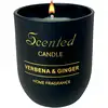 Lumânare parfumată Ghimbir, recipient de ceramică negru, aroma verbena ginger, 120 gr