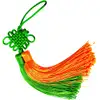 Nod mistic verde orange, amuleta feng shui pentru bani si protectie, canaf ciucuri textil