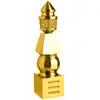 Pagoda 5 elemente XXL, obiect feng shui premium cu rol puternic de protectie ghinion, metal auriu rezistent 20 cm (650 g)